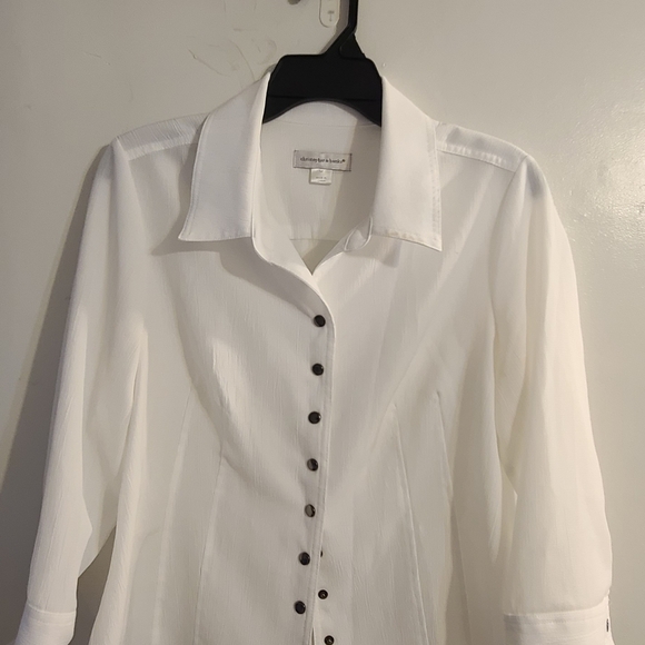 Christopher & Banks Tops - Christopher Banks White Button-Up Blouse Size M